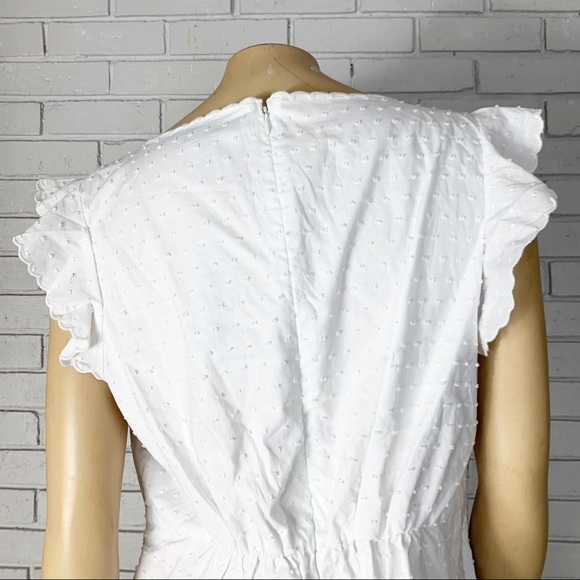 J. Crew V-Neck Peplum Top in White Swiss Dot - Picture 10 of 16